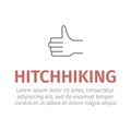 Hitchhiking line icon.