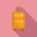 Hitchhiking travel bag icon, flat style