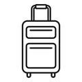 Hitchhiking travel bag icon, outline style