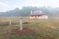 The hitching rail and old homestead in Snowy Mountains Australia Royalty Free Stock Photo