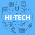 Hitech Blue Lines Illustration for presentation