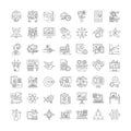 Hitech business company linear icons, signs, symbols vector line illustration set