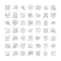 Hitech business linear icons, signs, symbols vector line illustration set