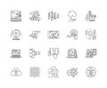 Hitech business line icons, signs, vector set, outline illustration concept