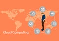 Graphics diagram cloud computing concept infrastructure link access data management vector illustration