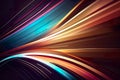 Hitech light line curve smooth motion colorful background. Generative AI