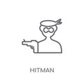 hitman linear icon. Modern outline hitman logo concept on white