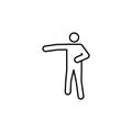 Hitsui geri, karate line icon. Signs and symbols can be used for web, logo, mobile app, UI, UX