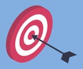 Hitting Dart Target with Arrow, Business Success Royalty Free Stock Photo
