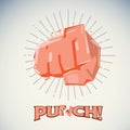 Hitting fist. protest and attact concept - Royalty Free Stock Photo
