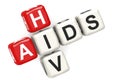 HIV Aids cube crossword on white background Royalty Free Stock Photo