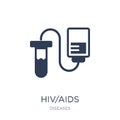 HIV/AIDS icon. Trendy flat vector HIV/AIDS icon on white background from Diseases collection