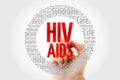 HIV AIDS word cloud with marker, health concept background Royalty Free Stock Photo