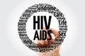 HIV AIDS word cloud with marker, health concept background