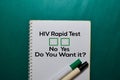 HIV Rapid Test, Do You Want it? Yes or No. On office desk background Royalty Free Stock Photo