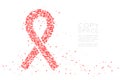 HIV Red ribbon shape Abstract Cross pattern, World AIDS Day concept design red color illustration on white background with copy Royalty Free Stock Photo