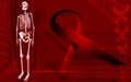 HIV ribbon and Human Skelton Royalty Free Stock Photo