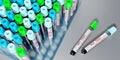 HIV virus/ AIDS - test tubes, blood tests - 3D illustration