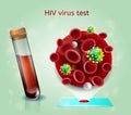 HIV Virus Blood Test Realistic Vector Concept