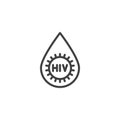 HIV virus line icon