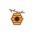Hive on branch filled outline icon