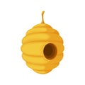 Hive. Yellow cartoon honey bee hive. A beehive. Vector illustration isolated on a white background