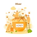 Hiver or beekeeper concept. Professional farmer with hive