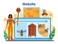 Hiver or beekeeper online service or platform. Apiculture farmer