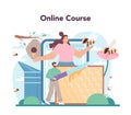 Hiver or beekeeper online service or platform. Professional farmer Royalty Free Stock Photo
