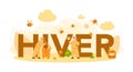 Hiver or beekeeper typographic header concept. Professional farmer