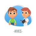 Hives medical concept. Vector illustration.