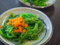 Hiyashi wakame chuka with shrimp eggs