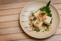 Hiyayakko Japanese tofu. Japanese cold tofu Royalty Free Stock Photo