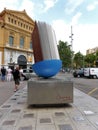 Homenatge al Llibre Giant book sculpture by John Brossa at Passeigde Gracia, Barcelona, Spain Royalty Free Stock Photo