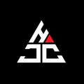 HJC triangle letter logo design with triangle shape. HJC triangle logo design monogram. HJC triangle vector logo template with red Royalty Free Stock Photo