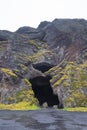 Hjoerleifshoefdi Cave in Iceland cave entrance in shape of master yoda