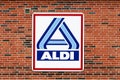 Aldi logo on a wall