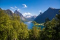 The Hjorundfjord and the Sunnmore Alps near Trandal, More og Romsdal, Norway