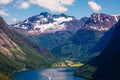 The Hjorundfjord and the Sunnmore Alps near Trandal, More og Romsdal, Norway