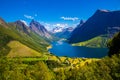 The Hjorundfjord and the Sunnmore Alps near Trandal, More og Romsdal, Norway