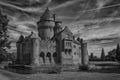 Hjularod Castle bw Royalty Free Stock Photo