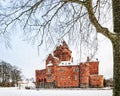 Hjularod Castle in the Snow Royalty Free Stock Photo