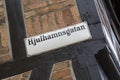 Hjulhamnsgatan Street Sign, Lilla Torg Square; Malmo