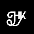 HK letter logo design on black background. HK creative initials letter logo concept. hh letter design. HK white letter design on Royalty Free Stock Photo
