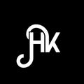 HK letter logo design on black background. HK creative initials letter logo concept. hh letter design. HK white letter design on Royalty Free Stock Photo