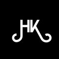 HK letter logo design on black background. HK creative initials letter logo concept. hh letter design. HK white letter design on Royalty Free Stock Photo