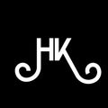 HK letter logo design on black background. HK creative initials letter logo concept. hh letter design. HK white letter design on Royalty Free Stock Photo