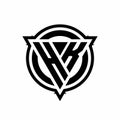 HK logo with triangle shape and circle with outline rounded design template Royalty Free Stock Photo