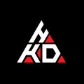 HKD triangle letter logo design with triangle shape. HKD triangle logo design monogram. HKD triangle vector logo template with red Royalty Free Stock Photo