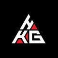 HKG triangle letter logo design with triangle shape. HKG triangle logo design monogram. HKG triangle vector logo template with red Royalty Free Stock Photo